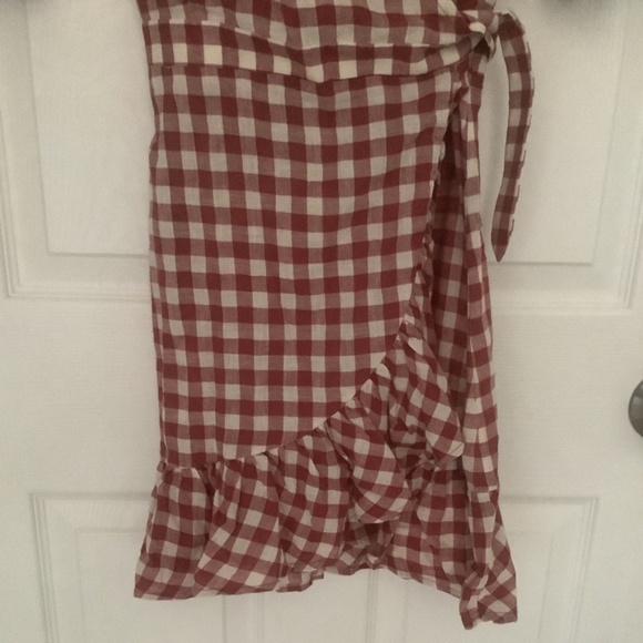 Capulet “Nadine” Red/White Gingham Ruffle Wrap Dress Size M NEW WITHOUT TAGS - Picture 5 of 11
